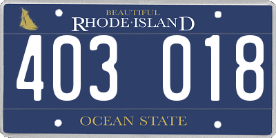 RI license plate 403018