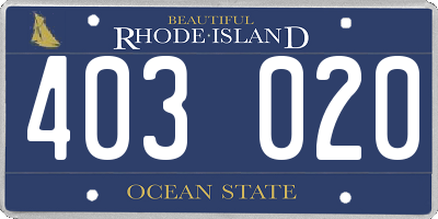 RI license plate 403020