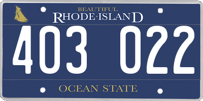 RI license plate 403022