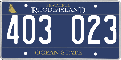 RI license plate 403023