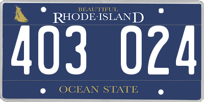 RI license plate 403024