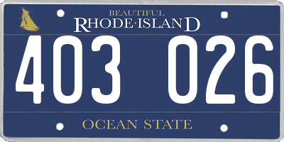 RI license plate 403026