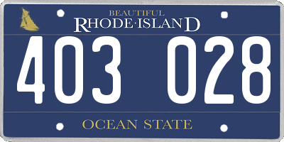 RI license plate 403028