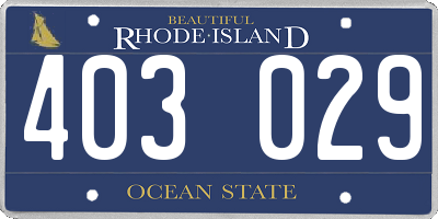 RI license plate 403029