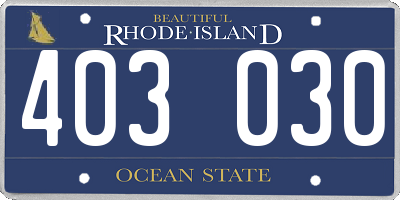 RI license plate 403030