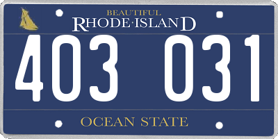 RI license plate 403031