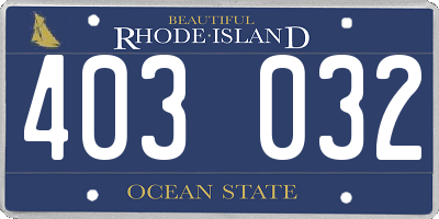 RI license plate 403032