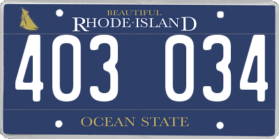 RI license plate 403034