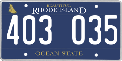 RI license plate 403035