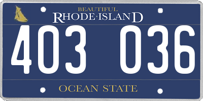 RI license plate 403036