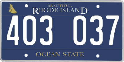 RI license plate 403037