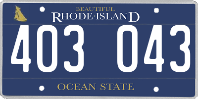 RI license plate 403043