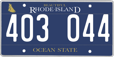 RI license plate 403044