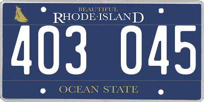 RI license plate 403045