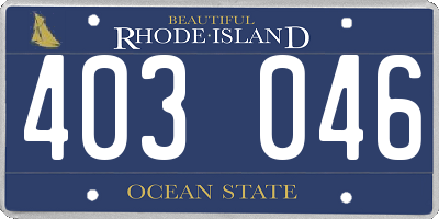 RI license plate 403046