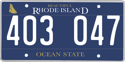 RI license plate 403047