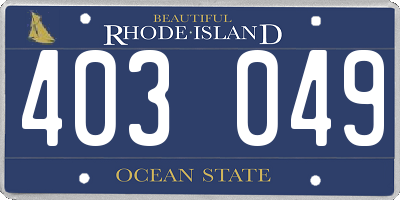 RI license plate 403049