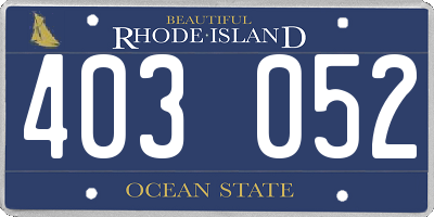 RI license plate 403052