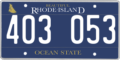 RI license plate 403053
