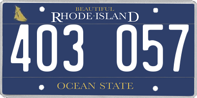 RI license plate 403057