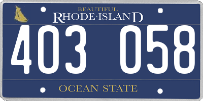 RI license plate 403058