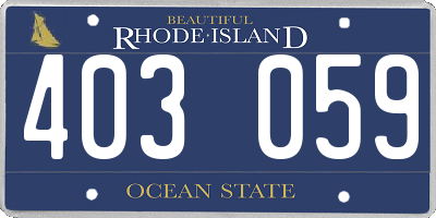 RI license plate 403059