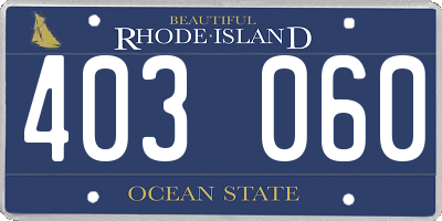 RI license plate 403060