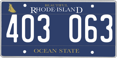 RI license plate 403063