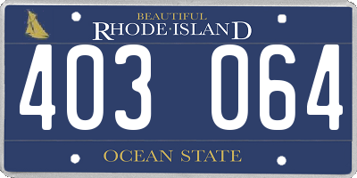 RI license plate 403064