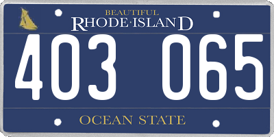 RI license plate 403065