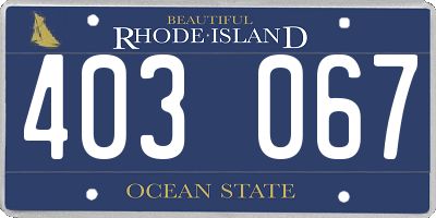 RI license plate 403067