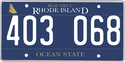 RI license plate 403068