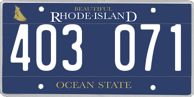 RI license plate 403071