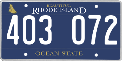 RI license plate 403072