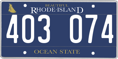 RI license plate 403074