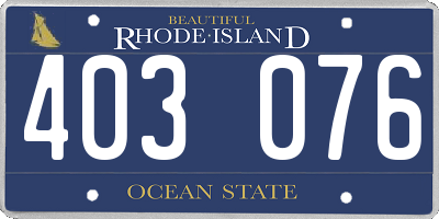 RI license plate 403076