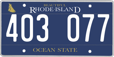 RI license plate 403077