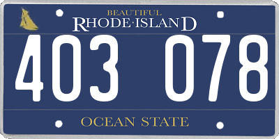 RI license plate 403078