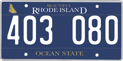 RI license plate 403080