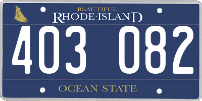 RI license plate 403082