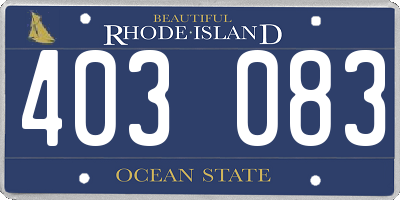 RI license plate 403083