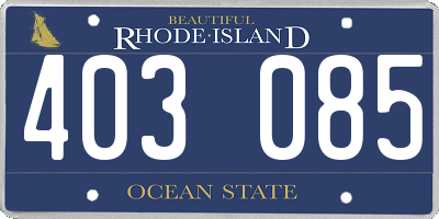 RI license plate 403085