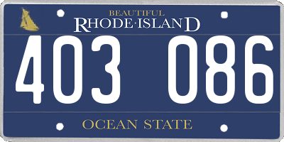 RI license plate 403086