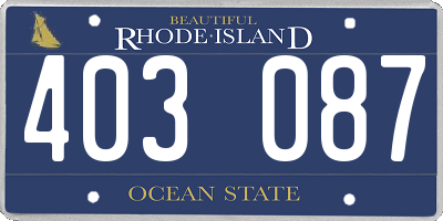 RI license plate 403087