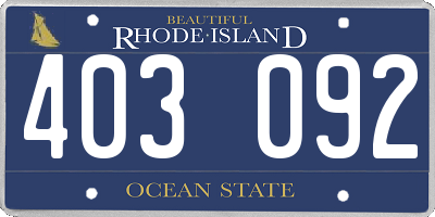 RI license plate 403092