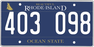 RI license plate 403098