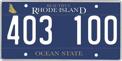 RI license plate 403100