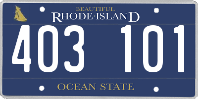 RI license plate 403101