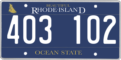 RI license plate 403102