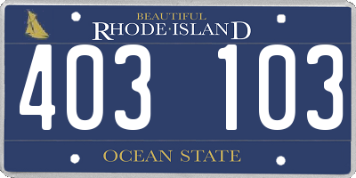 RI license plate 403103